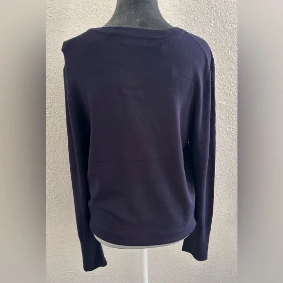 Tahari Navy Cardigan with Gold Buttons – NWT (Size: XL) - Picture 2 of 7